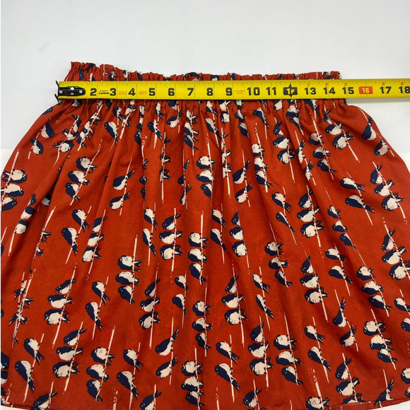 RED CAMEL Women's Elastic Waist Slip On Mini Skirt Bird Design Size Medium - Picture 7 of 8